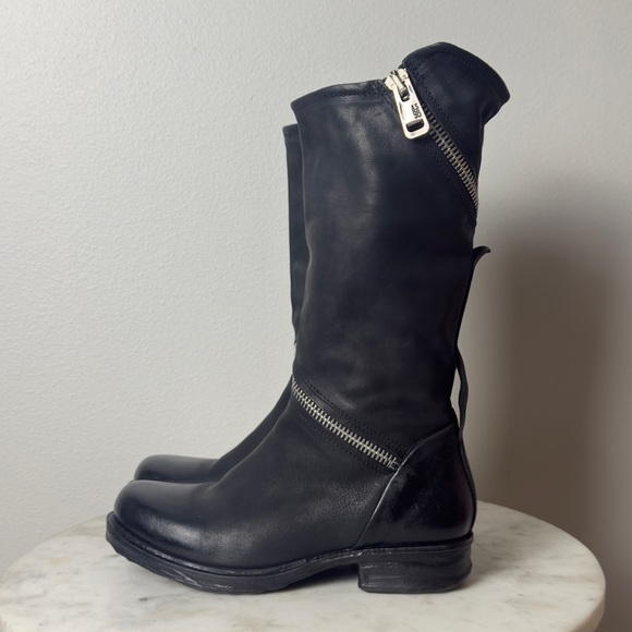 A.S.98 Siggs Mid Size Leather Boot Zipper Black Size 8 Women NWOT - Picture 7 of 13